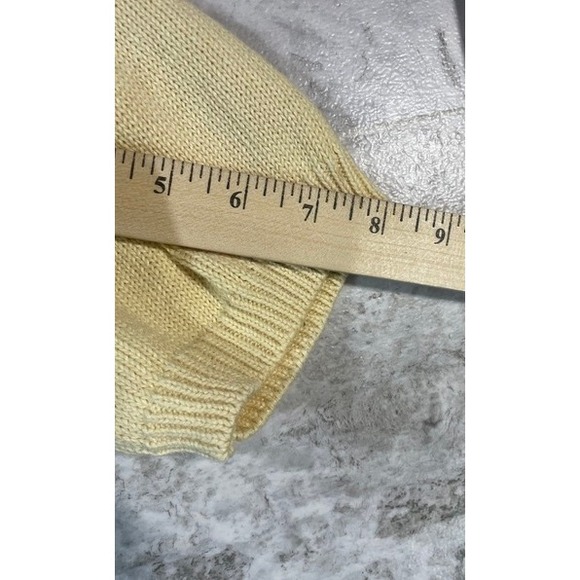 Susan Bristol Women's L Hand Embroidered Cardigan Sweater Yellow Spring Bunny - Picture 6 of 7